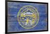 Nebraska State Flag - Barnwood Painting-Lantern Press-Framed Art Print