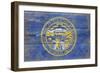 Nebraska State Flag - Barnwood Painting-Lantern Press-Framed Art Print