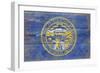 Nebraska State Flag - Barnwood Painting-Lantern Press-Framed Art Print