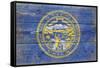 Nebraska State Flag - Barnwood Painting-Lantern Press-Framed Stretched Canvas