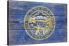 Nebraska State Flag - Barnwood Painting-Lantern Press-Stretched Canvas