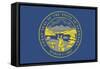 Nebraska State Flag-Lantern Press-Framed Stretched Canvas