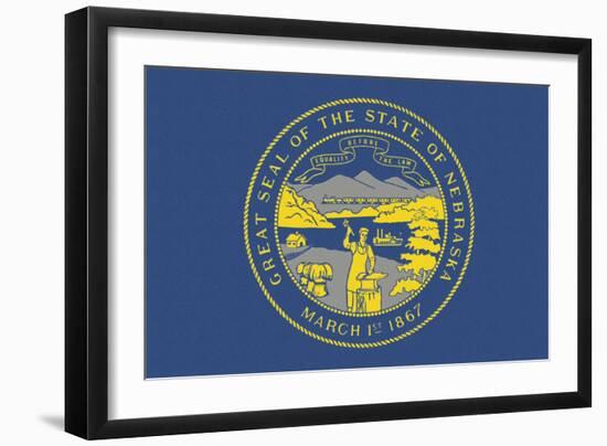 Nebraska State Flag-Lantern Press-Framed Art Print
