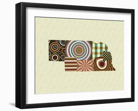 Nebraska State Map-Lanre Adefioye-Framed Giclee Print