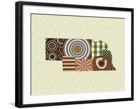 Nebraska State Map-Lanre Adefioye-Framed Giclee Print