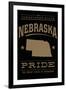 Nebraska State Pride - Gold on Black-Lantern Press-Framed Art Print