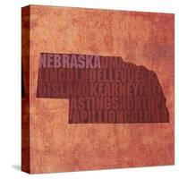Nebraska State Words-David Bowman-Stretched Canvas