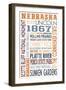 Nebraska - Typography-Lantern Press-Framed Art Print