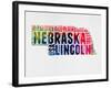 Nebraska Watercolor Word Cloud-NaxArt-Framed Art Print