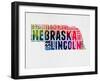 Nebraska Watercolor Word Cloud-NaxArt-Framed Art Print