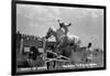 Nebraska - White Horse Ranch; Riding in White-Lantern Press-Framed Art Print