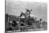 Nebraska - White Horse Ranch; Riding in White-Lantern Press-Stretched Canvas