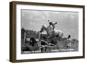 Nebraska - White Horse Ranch; Riding in White-Lantern Press-Framed Art Print