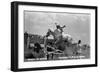 Nebraska - White Horse Ranch; Riding in White-Lantern Press-Framed Art Print