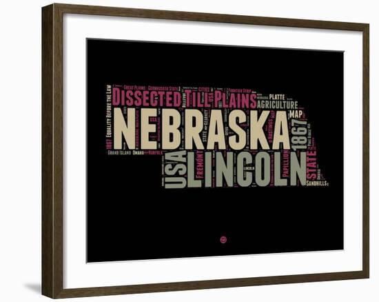 Nebraska Word Cloud 1-NaxArt-Framed Art Print