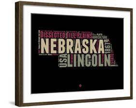 Nebraska Word Cloud 1-NaxArt-Framed Art Print