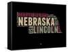 Nebraska Word Cloud 1-NaxArt-Framed Stretched Canvas