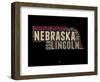 Nebraska Word Cloud 1-NaxArt-Framed Art Print