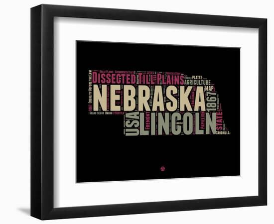 Nebraska Word Cloud 1-NaxArt-Framed Art Print