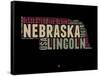 Nebraska Word Cloud 1-NaxArt-Framed Stretched Canvas