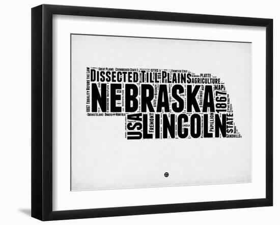 Nebraska Word Cloud 2-NaxArt-Framed Art Print