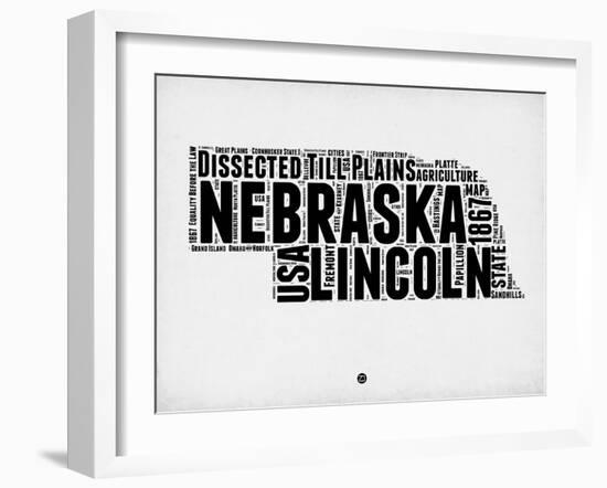 Nebraska Word Cloud 2-NaxArt-Framed Art Print