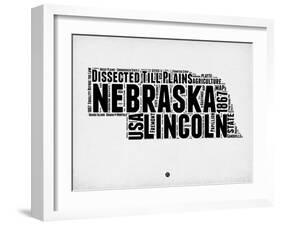 Nebraska Word Cloud 2-NaxArt-Framed Art Print