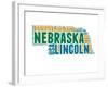 Nebraska Word Cloud Map-NaxArt-Framed Art Print