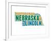 Nebraska Word Cloud Map-NaxArt-Framed Art Print