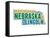 Nebraska Word Cloud Map-NaxArt-Framed Stretched Canvas