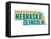 Nebraska Word Cloud Map-NaxArt-Framed Stretched Canvas