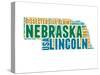 Nebraska Word Cloud Map-NaxArt-Stretched Canvas