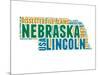 Nebraska Word Cloud Map-NaxArt-Mounted Art Print