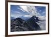 Nebulous Sea in Wetterstein Range, View of West Ridge of the Schüsselkarspitze on Hohe Wand and Obe-Rolf Roeckl-Framed Photographic Print