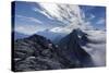 Nebulous Sea in Wetterstein Range, View of West Ridge of the Schüsselkarspitze on Hohe Wand and Obe-Rolf Roeckl-Stretched Canvas