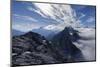 Nebulous Sea in Wetterstein Range, View of West Ridge of the Schüsselkarspitze on Hohe Wand and Obe-Rolf Roeckl-Mounted Photographic Print