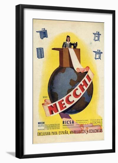 Necchi, Magazine Advertisement, Spain, 1942-null-Framed Giclee Print