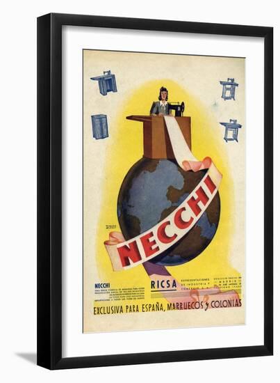 Necchi, Magazine Advertisement, Spain, 1942-null-Framed Giclee Print