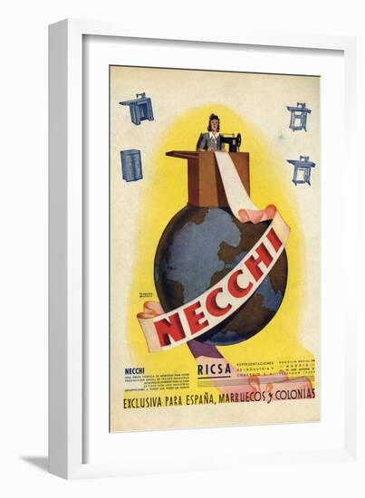 Necchi, Magazine Advertisement, Spain, 1942-null-Framed Giclee Print