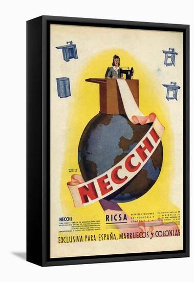Necchi, Magazine Advertisement, Spain, 1942-null-Framed Stretched Canvas