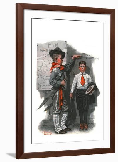 "Necessary Height", June 16,1917-Norman Rockwell-Framed Giclee Print