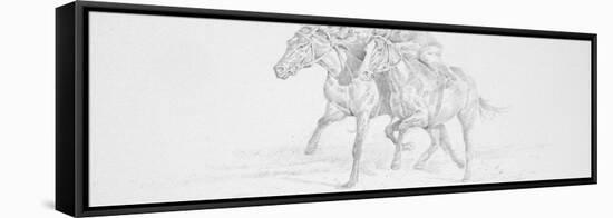 Neck and Neck Sketch-Michael Jackson-Framed Stretched Canvas