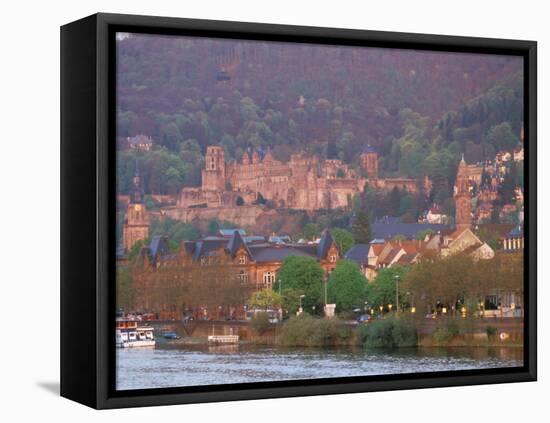 Neckar River, Heidelberg, Germany-David Herbig-Framed Stretched Canvas