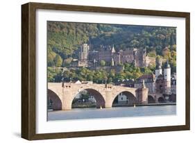 Neckar River with Karl Theodor Bridge-Markus-Framed Photographic Print