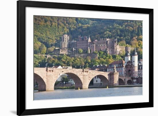 Neckar River with Karl Theodor Bridge-Markus-Framed Photographic Print