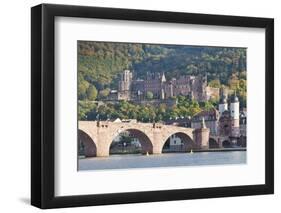 Neckar River with Karl Theodor Bridge-Markus-Framed Premium Photographic Print