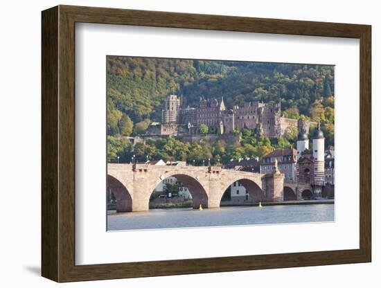 Neckar River with Karl Theodor Bridge-Markus-Framed Photographic Print