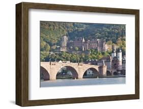 Neckar River with Karl Theodor Bridge-Markus-Framed Photographic Print