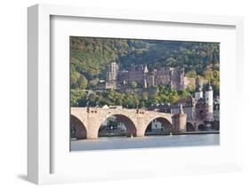 Neckar River with Karl Theodor Bridge-Markus-Framed Photographic Print