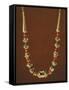 Necklace Composed of Coral Beads and Filigreed Gold Elements with Pearl Trimmings-null-Framed Stretched Canvas